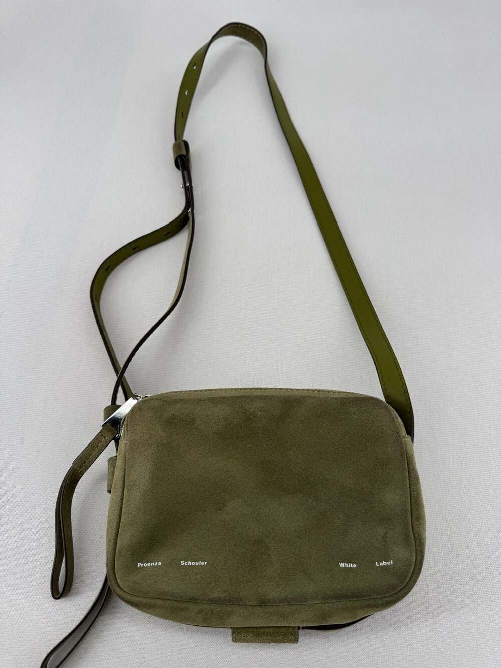 Proenza Schouler White Label Vega Suede Mini Crossbody Bag Olive Green